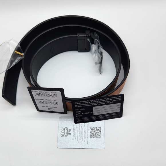 New MCM Claus M Reversible Belt 1.75” in Visetos Cognac 51" - Picture 8 of 10